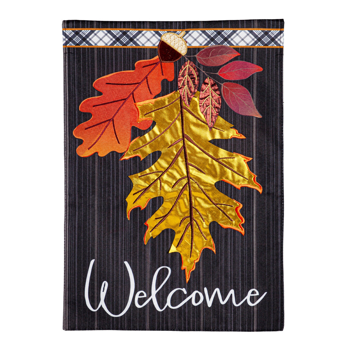 Welcome Autumn Leaves Garden Linen Flag