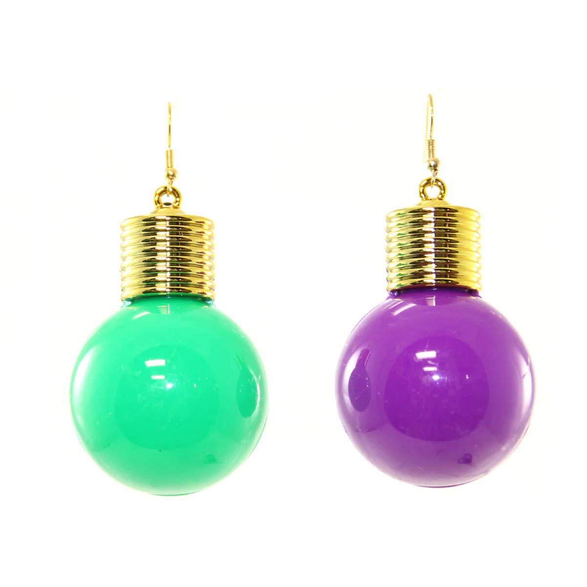 Mardi Gras Bulb LED Earrings, 3 Functions