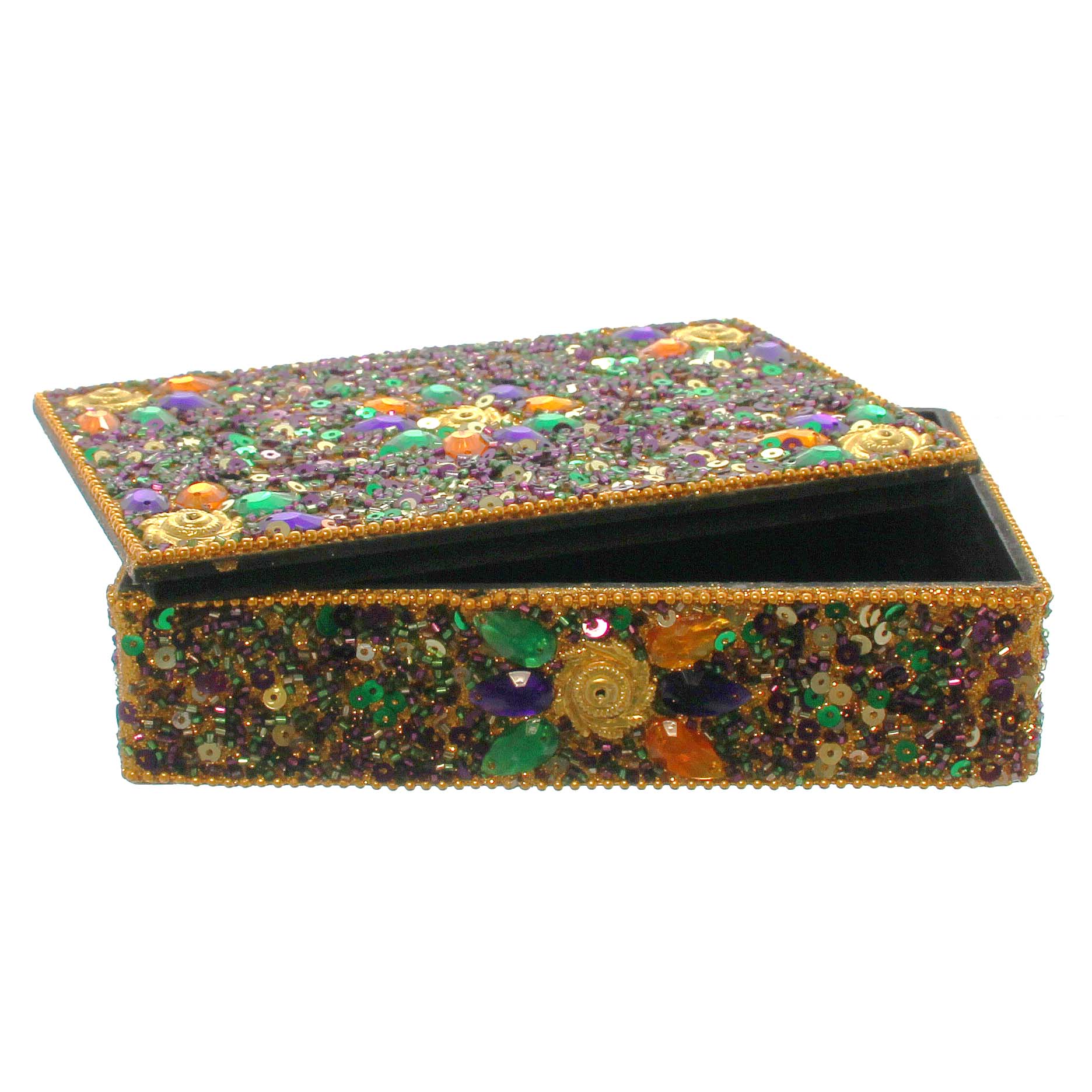 Mardi Gras Gold Rectangle Box