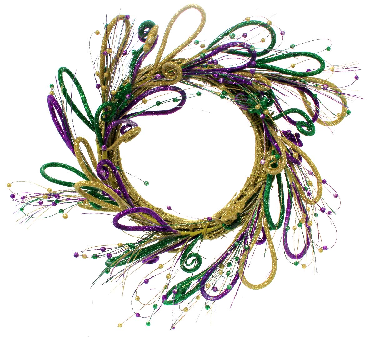 Mardi Gras Half Loop Wreath, 24"