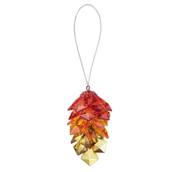 Pinecone Crystal Ornament, 2.5"h, 3 choices
