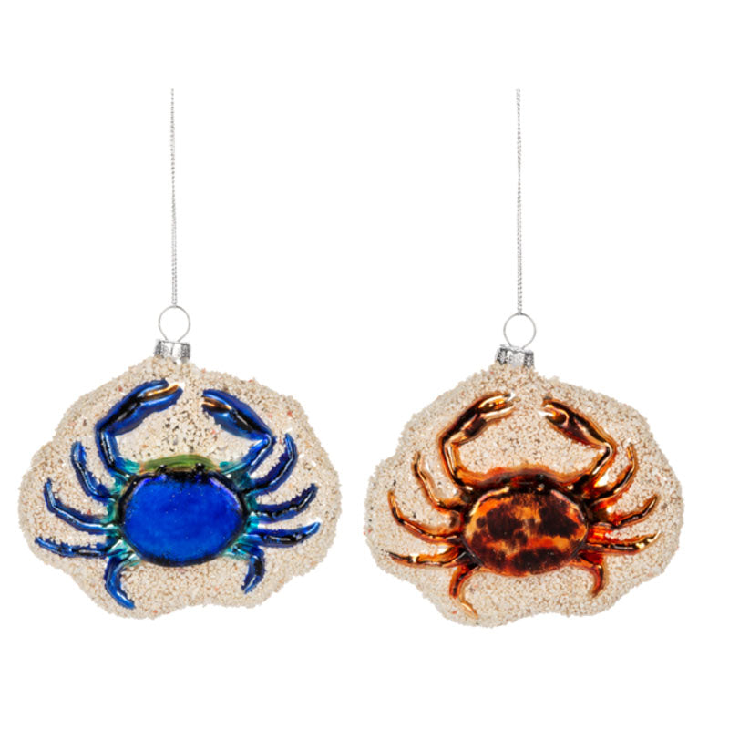 Crab Glass Ornament