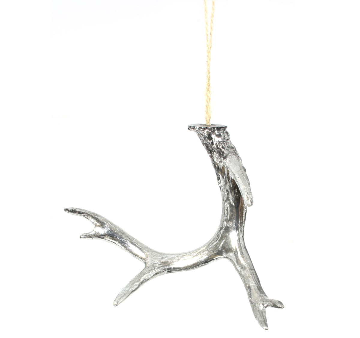 Silver Antler Ornament
