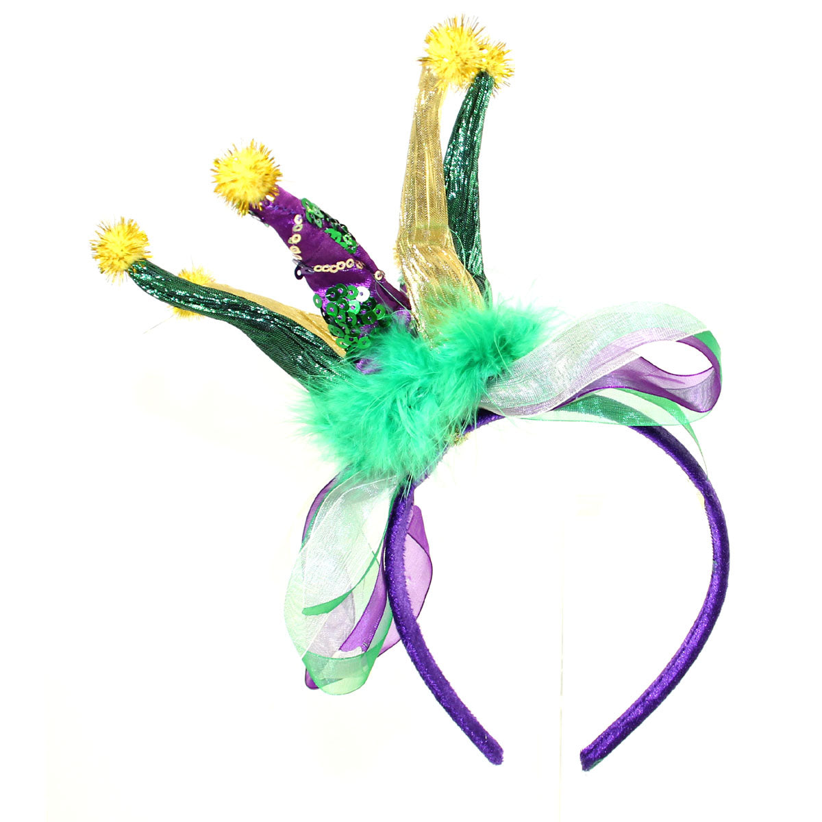 Crown Headband with Feathers