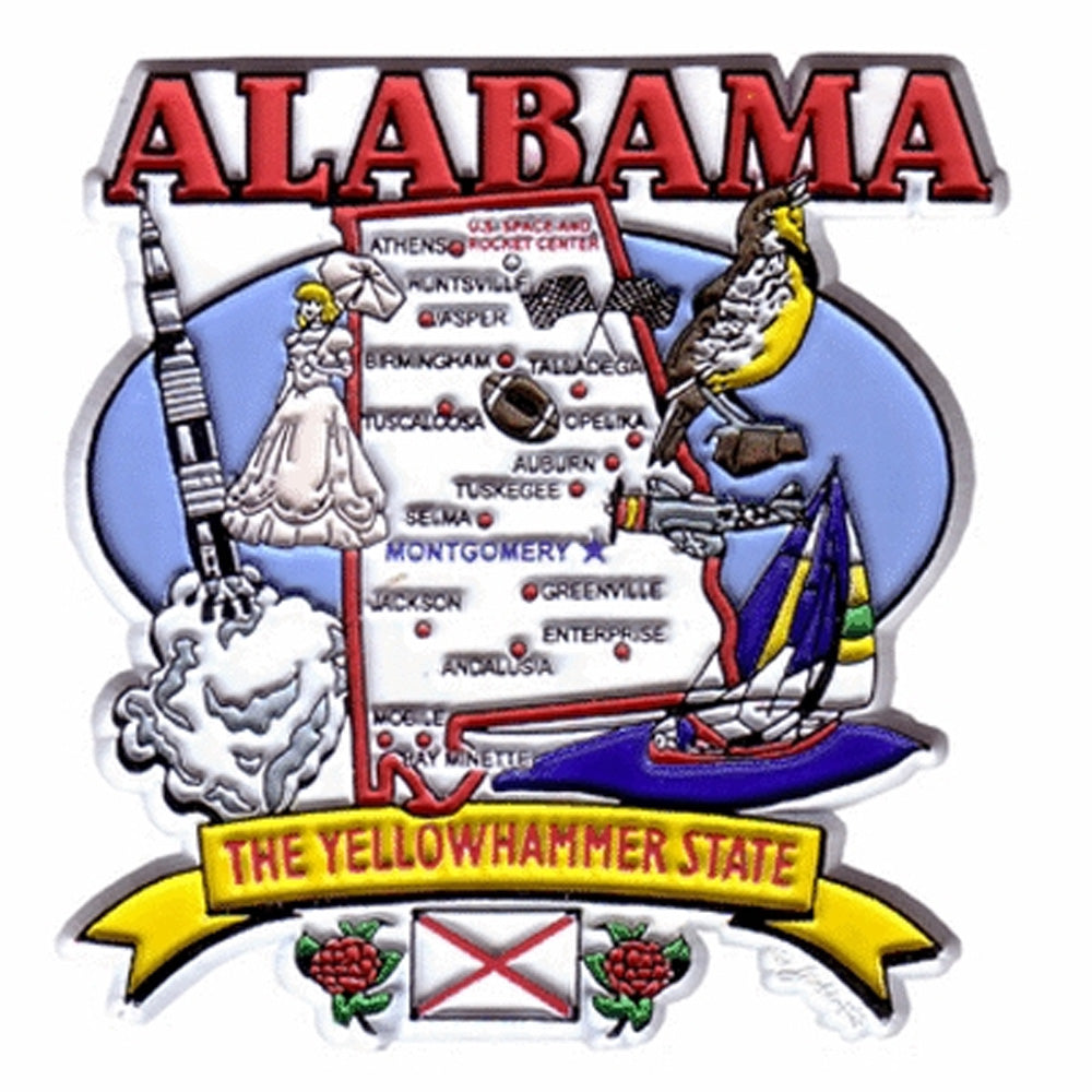 Alabama Magnet 2D State Map