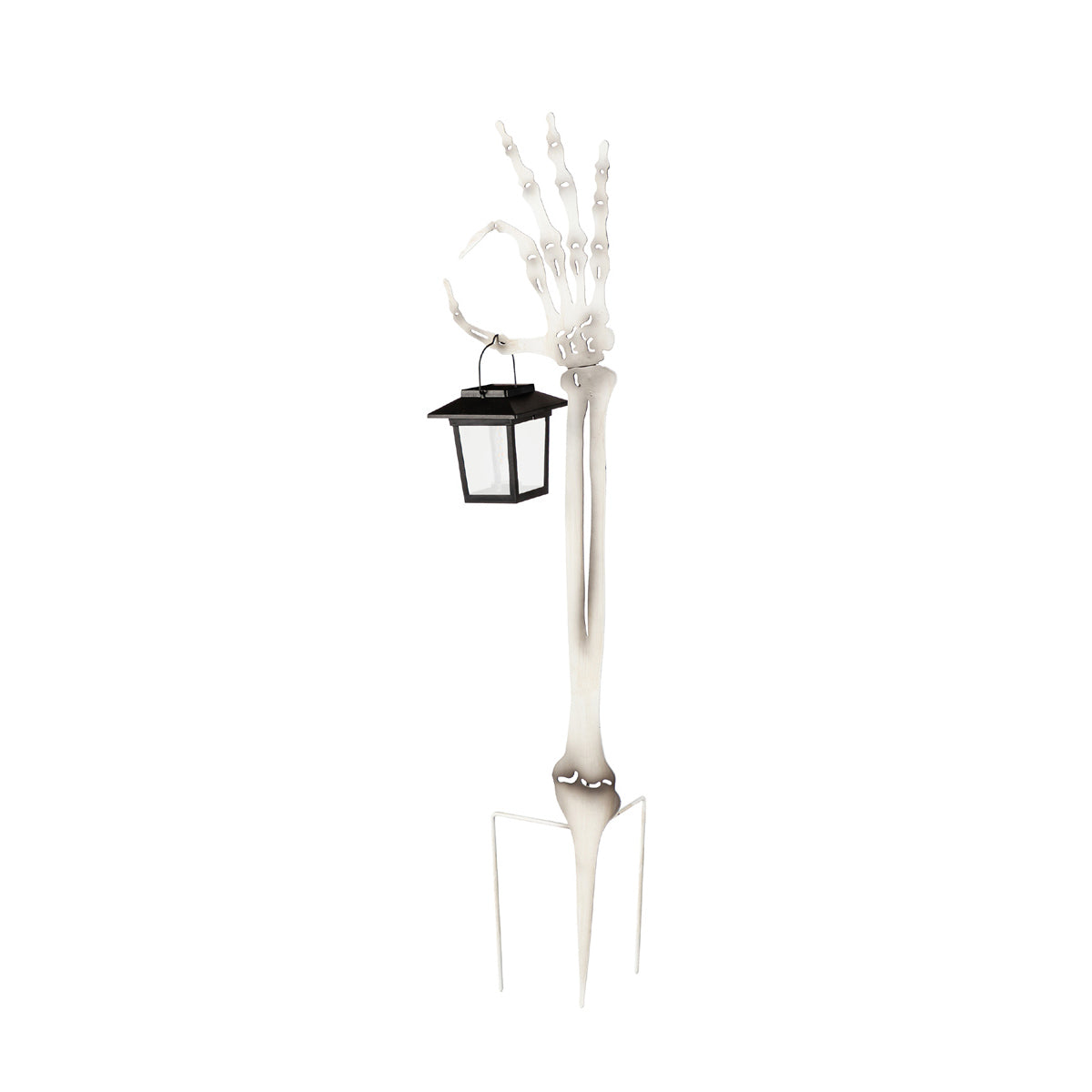 Skeleton Hand Garden Stake w/ Flickering Light Lantern