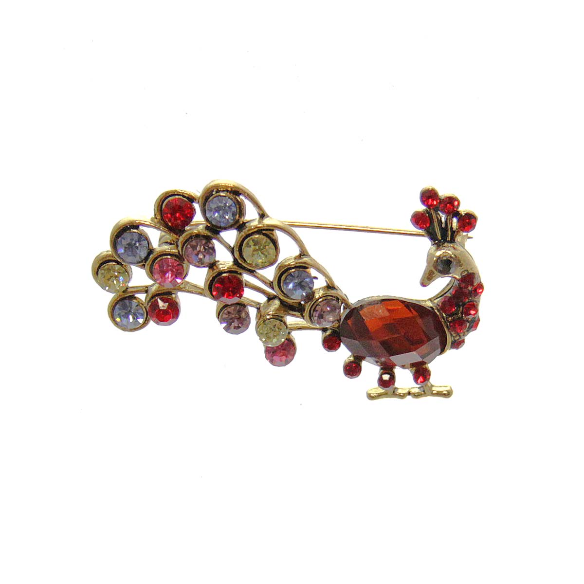 Peacock Pin Orange