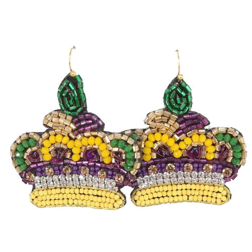 Mardi Gras Crown Earring