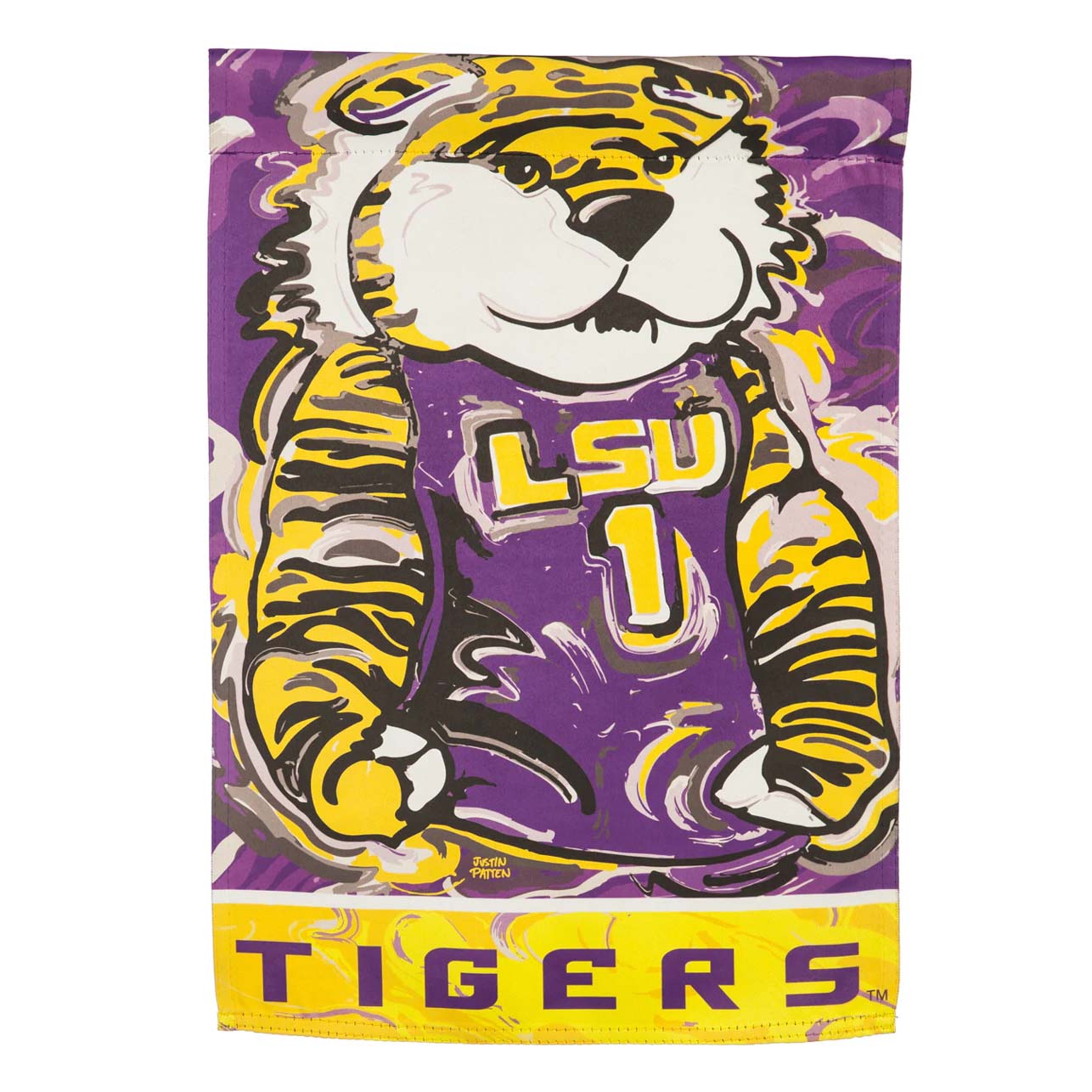 LSU Mascot, Suede Flag, 29"X43", by Justin Patten