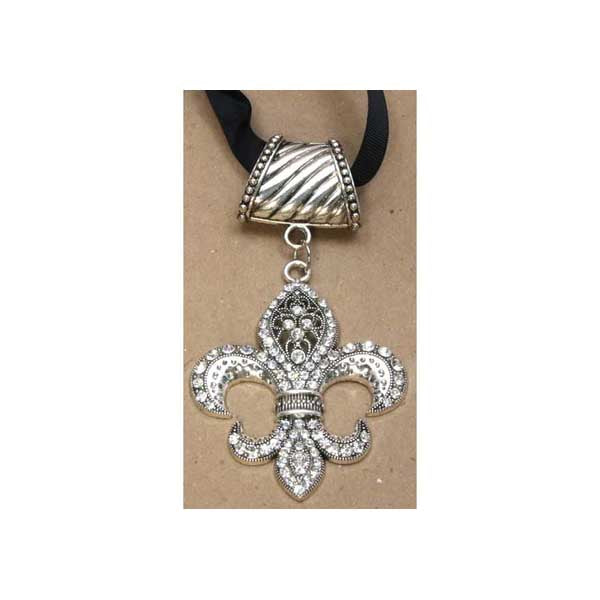 Silver-tone Scarf Slide, Fleur De Lis