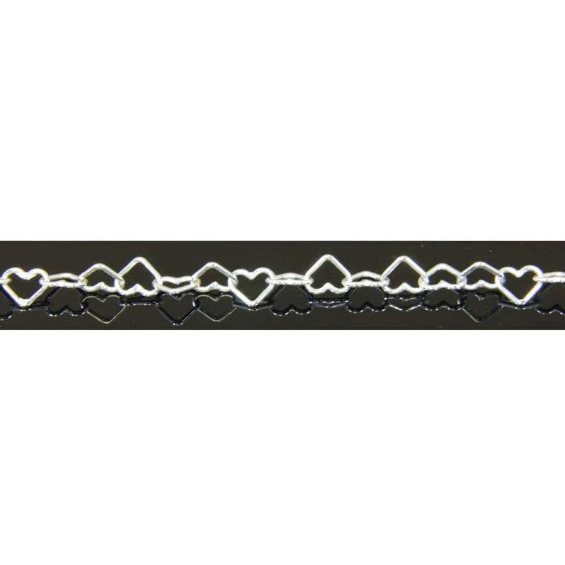 Sterling Silver Heart Chain Anklet 10"