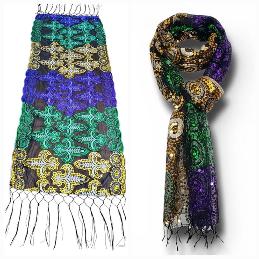 Mardi Gras Sequin Scarf
