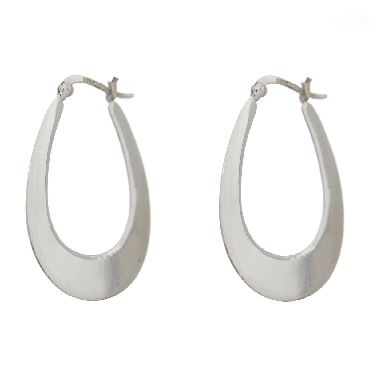 Sterling Silver Flat Hoop Earrings