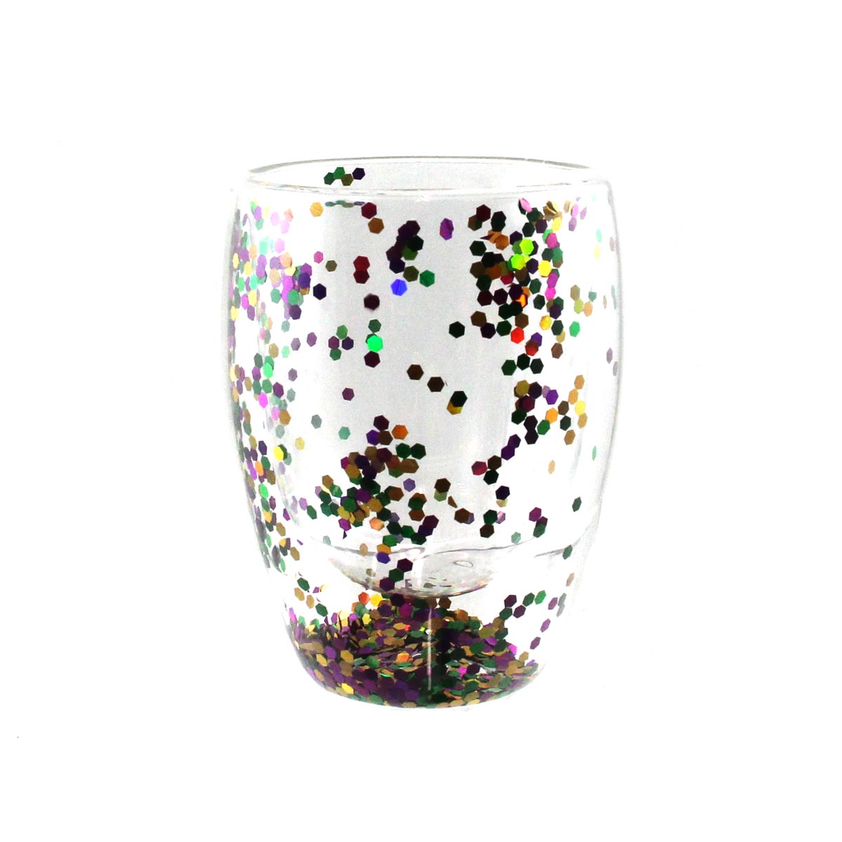 Mardi Gras Glitter Acrylic Stemless Wine
