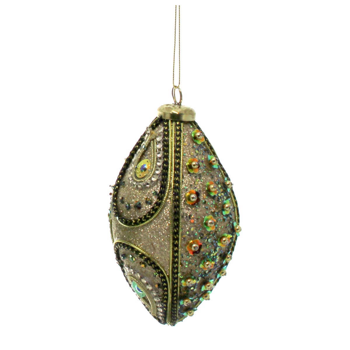 Mardi Gras Oval Sparkle Ornament 4" x 4.75"