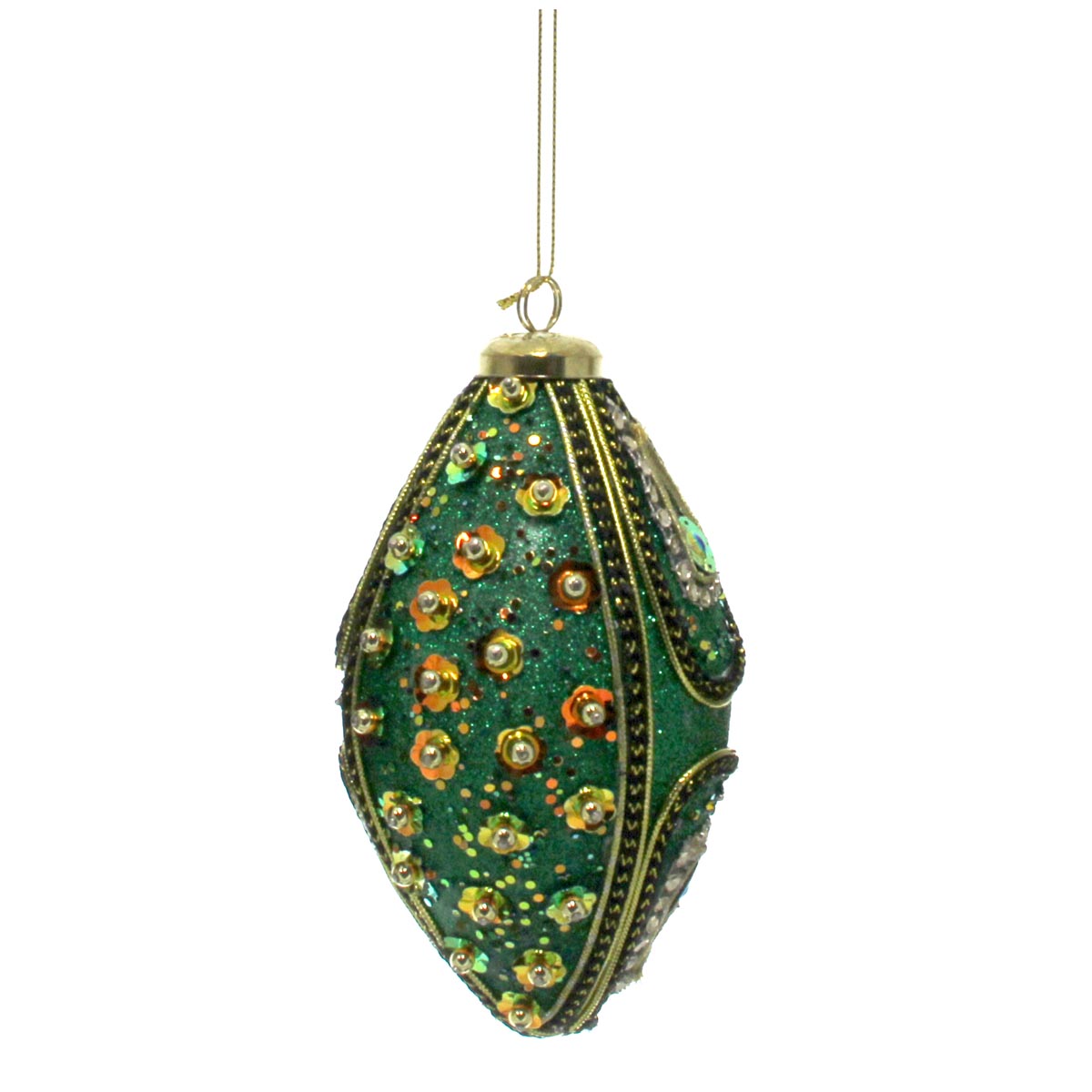Mardi Gras Oval Sparkle Ornament 4" x 4.75"