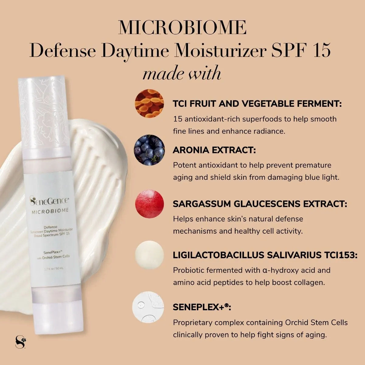 Microbiome Defense Daytime Moisturizer SPF 15 1.7 fl oz