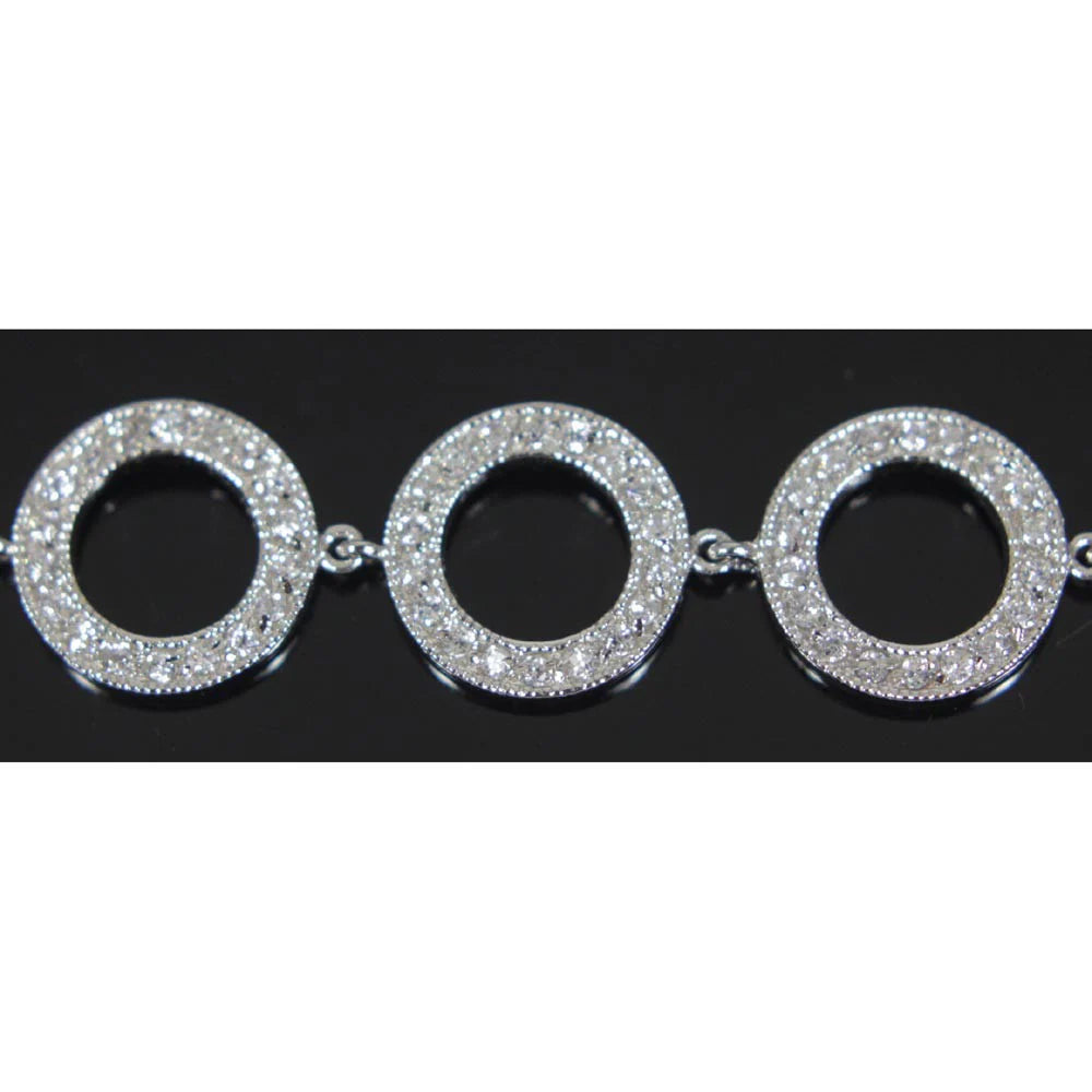 Sterling Silver Bracelet Circles 7.5"