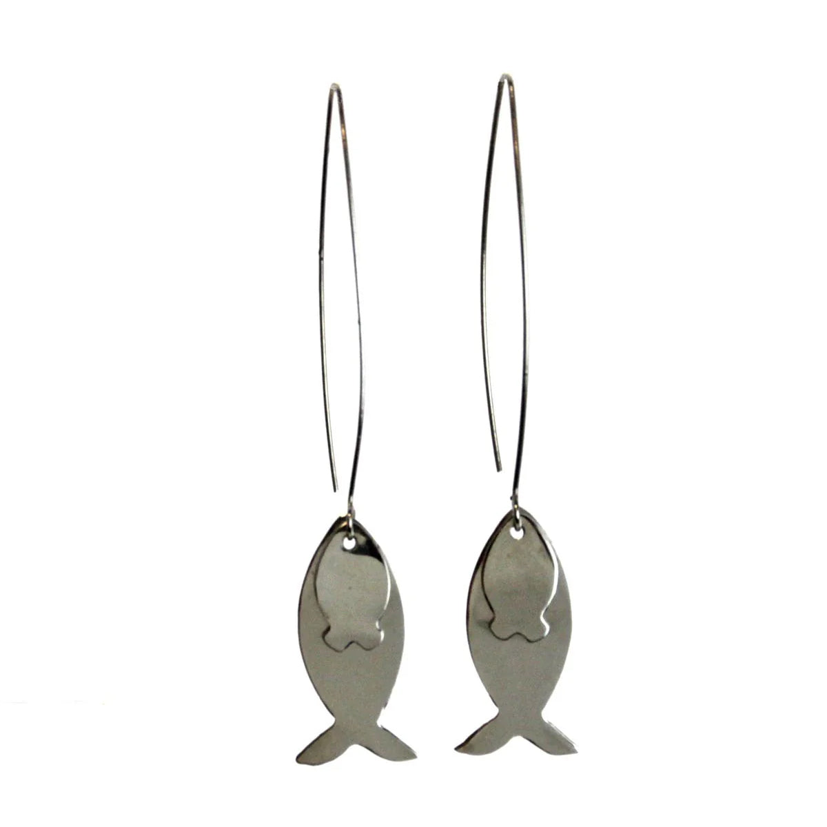 Fish Threader Earrings Sterling Silver