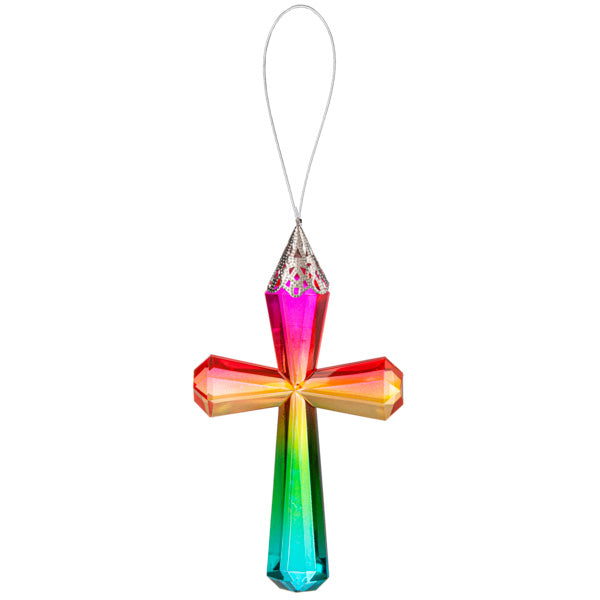 Rainbow Cross Ornament