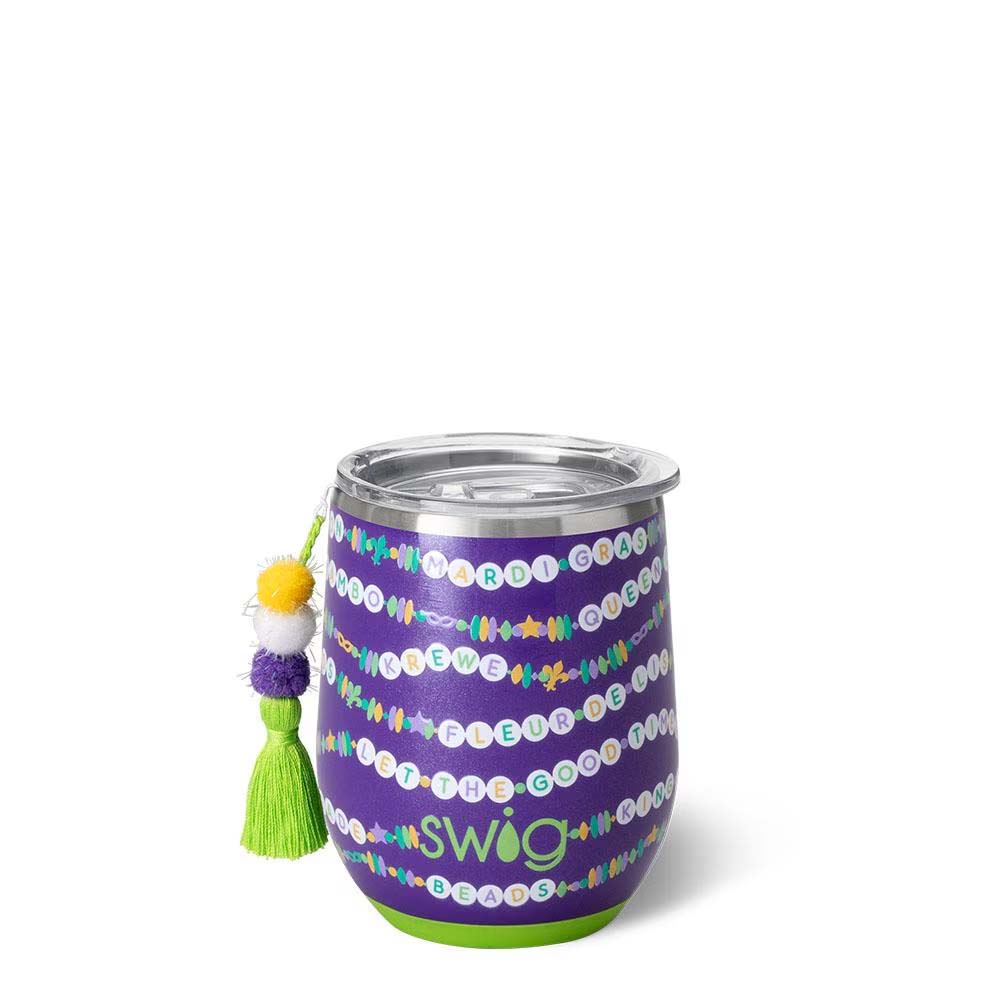 Mardi Gras Swig Stemless Wine Cup