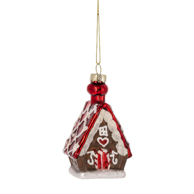 Gingerbread House Glass Ornament, 2 styles