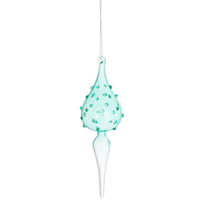 Aqua Green Drop Glass Ornament, 2 styles