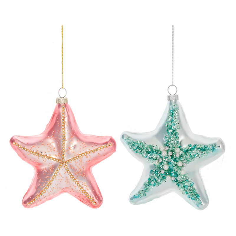 Starfish Glass Ornament, 2 choices