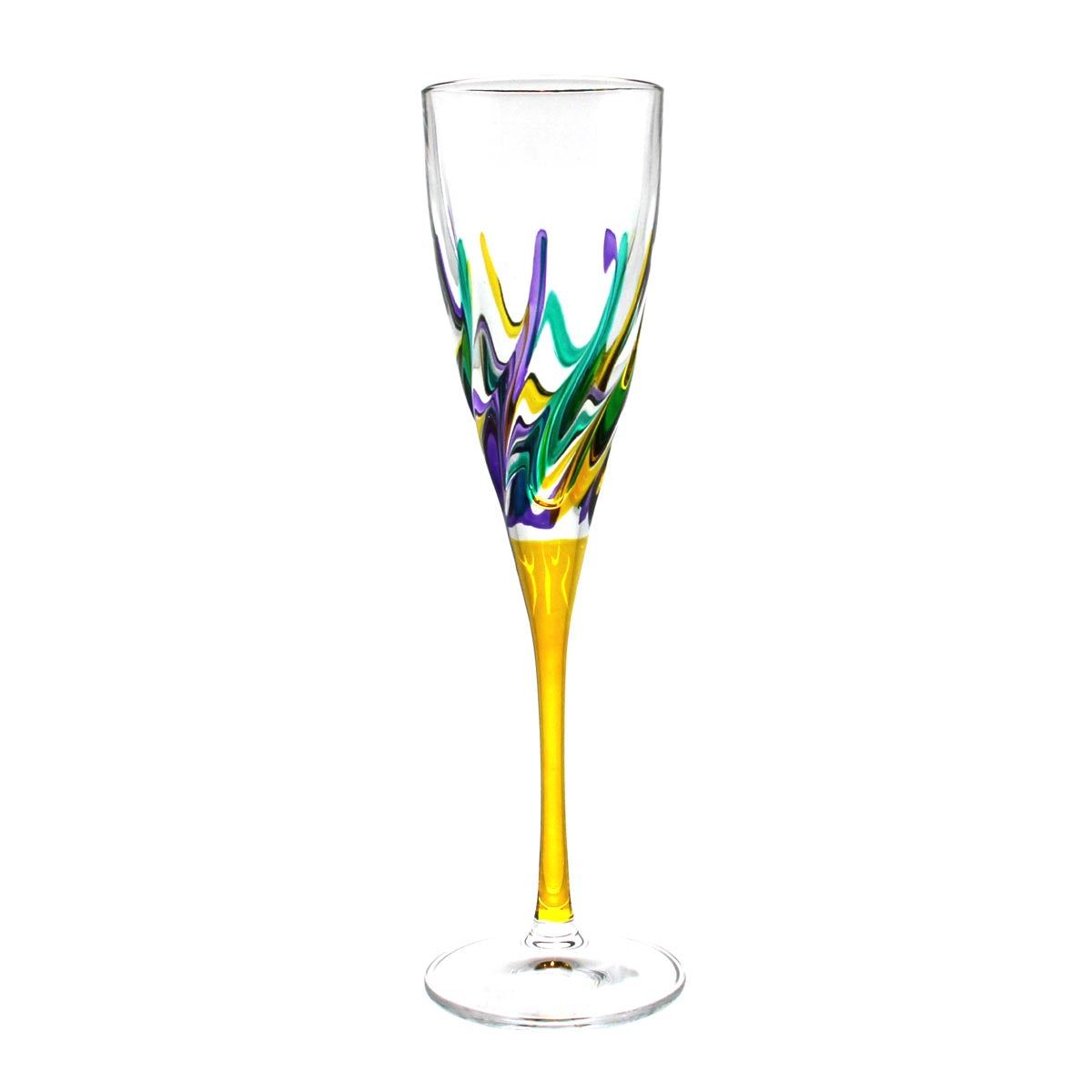 Mardi Gras Trix Flute Champagne Glass