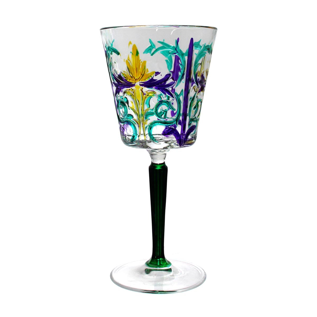 Mardi Gras Fleur De Lis Wine Glass