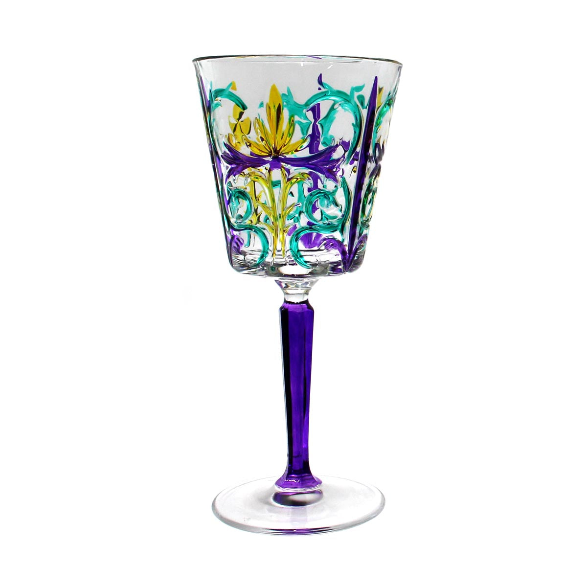 Mardi Gras Fleur De Lis Wine Glass