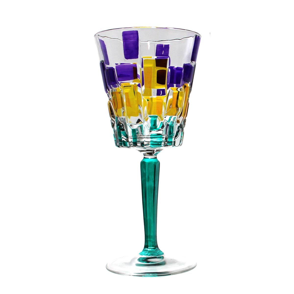 Mardi Gras Frank Lloyd Wright Wine Glass