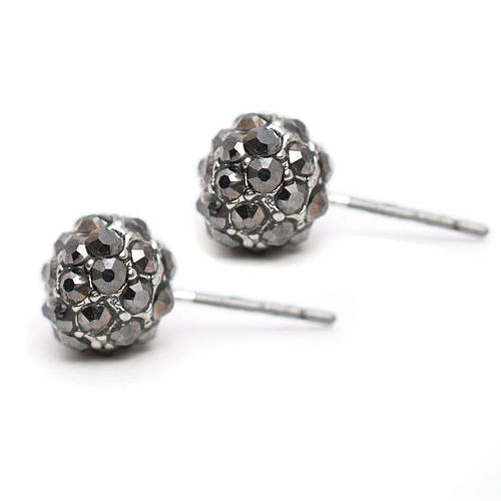 Pave Stud Earrings Gold Topaz