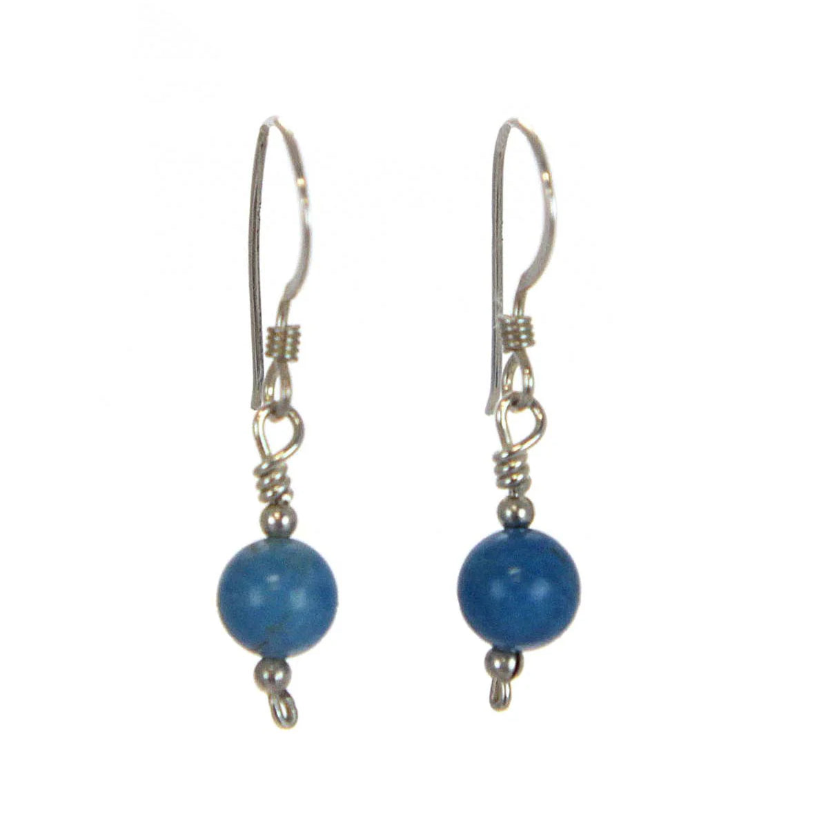 Howlite Bead Earrings Sterling Silver