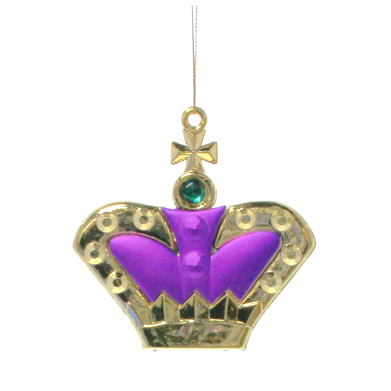 Crown Ornaments, Purple & Gold, 4.5" Mardi Gras
