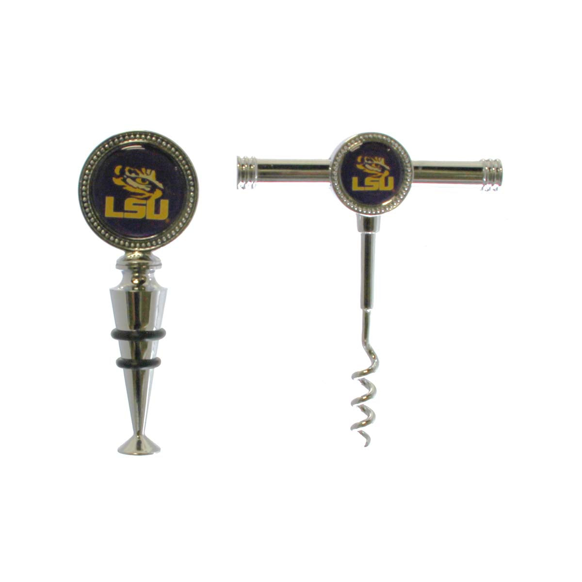 LSU Corkscrew and Bottle Stopper Boxed Set