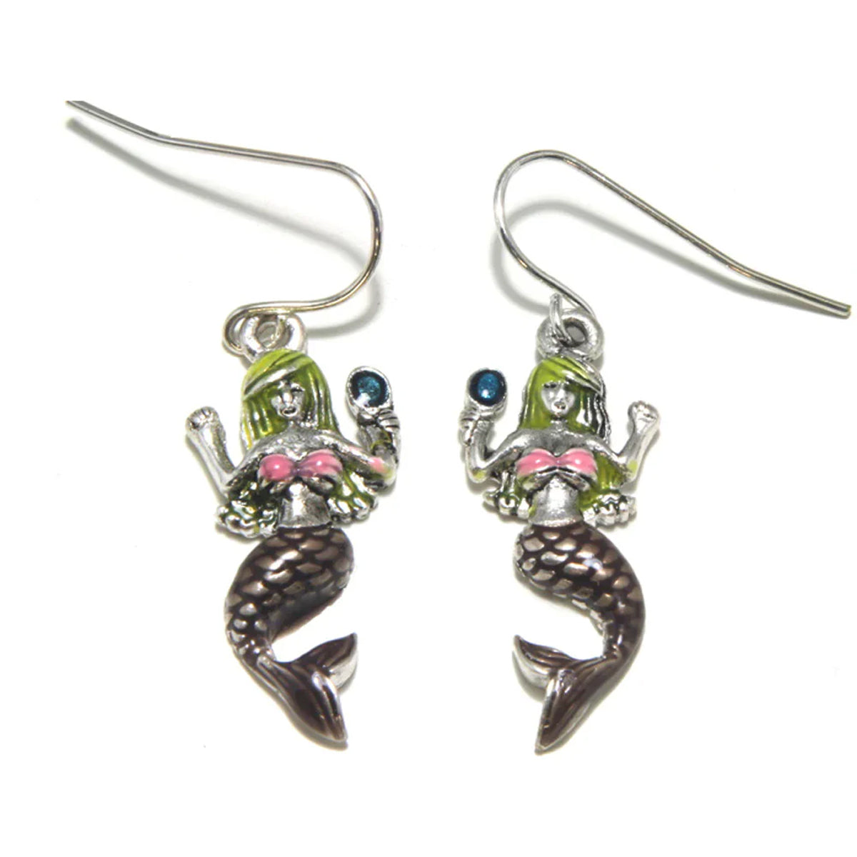 Mermaid with Mirror Earrings