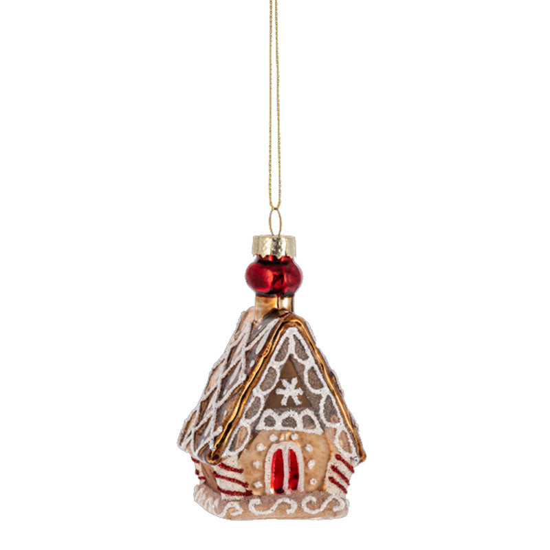 Gingerbread House Glass Ornament, 2 styles