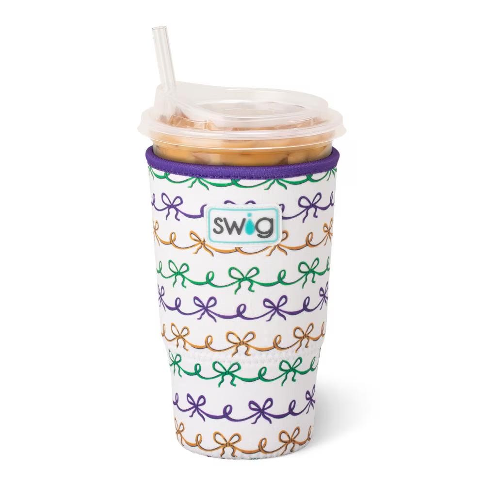 Mardi Gras Iced Cup Coolie, 3 designs 2 sizes