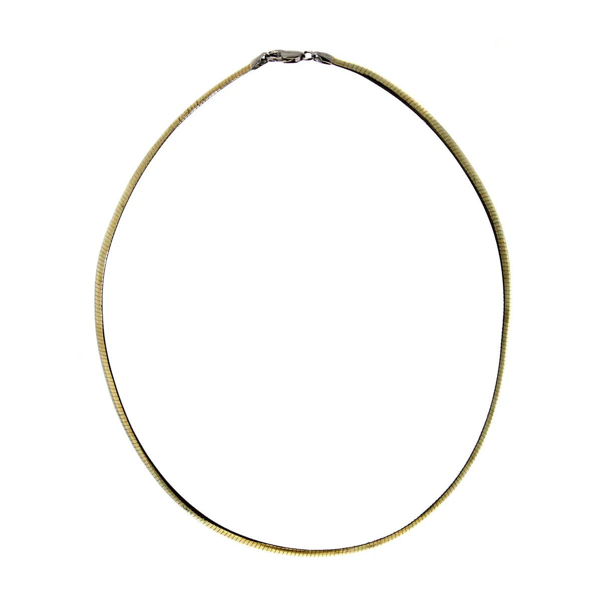 Sterling Silver 16" Domed Omega Reversible (4mm)