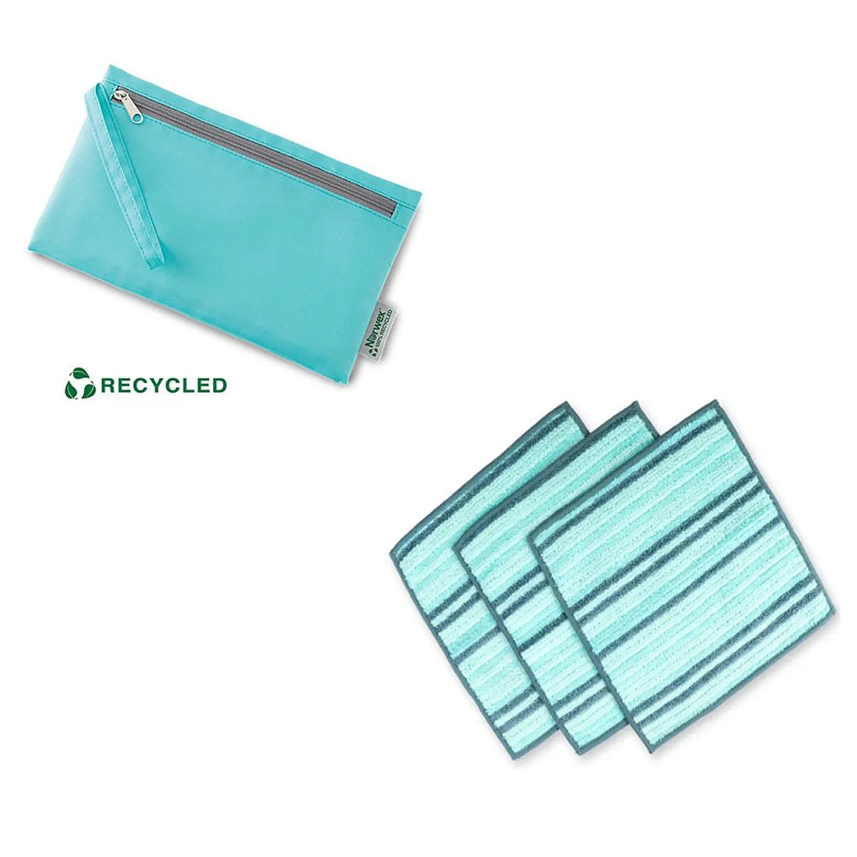 Norwex Wristlet with 3 Face Cloths - Turquoise