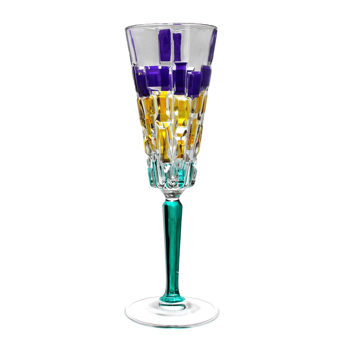 Mardi Gras Frank Lloyd Wright Flute Glass