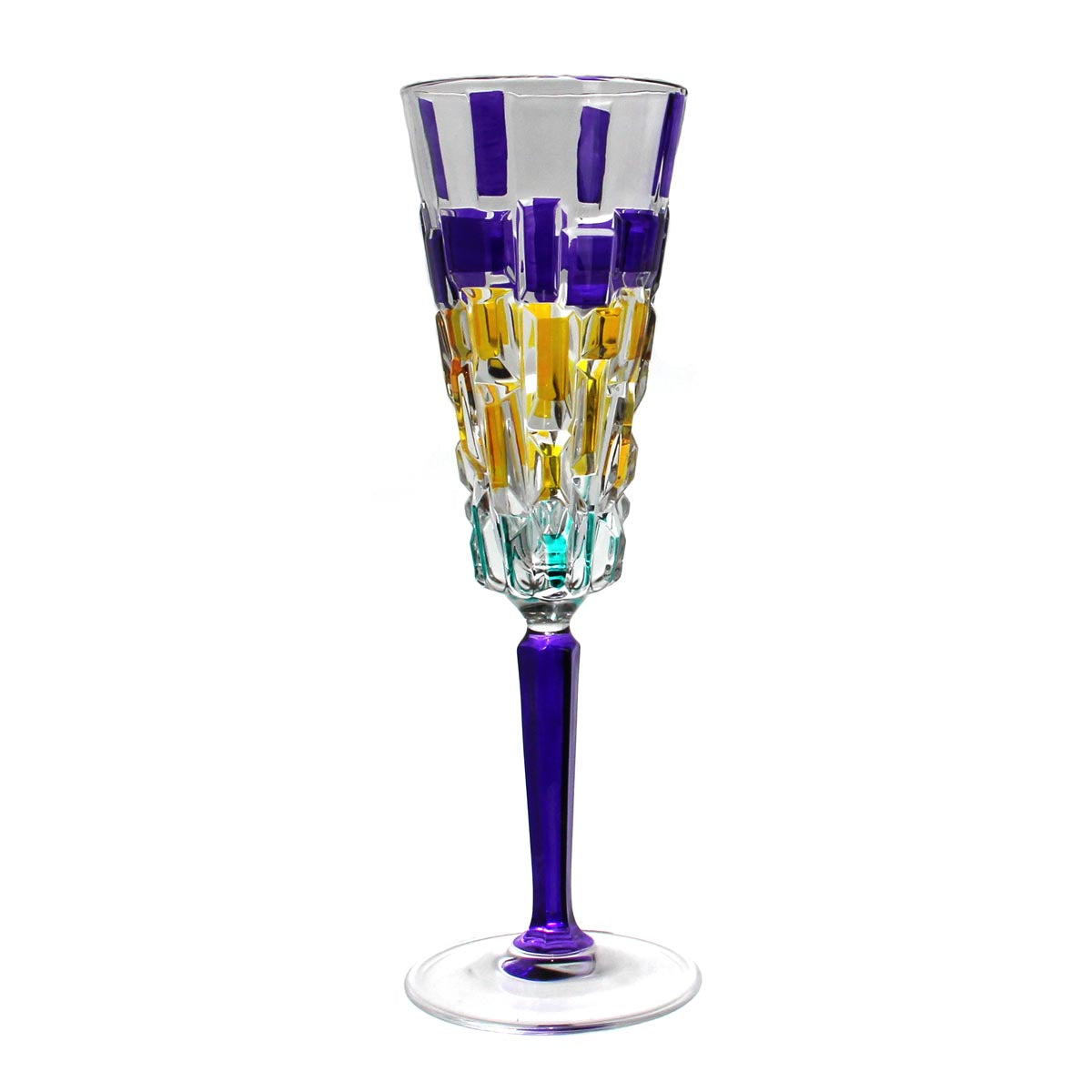Mardi Gras Frank Lloyd Wright Flute Glass