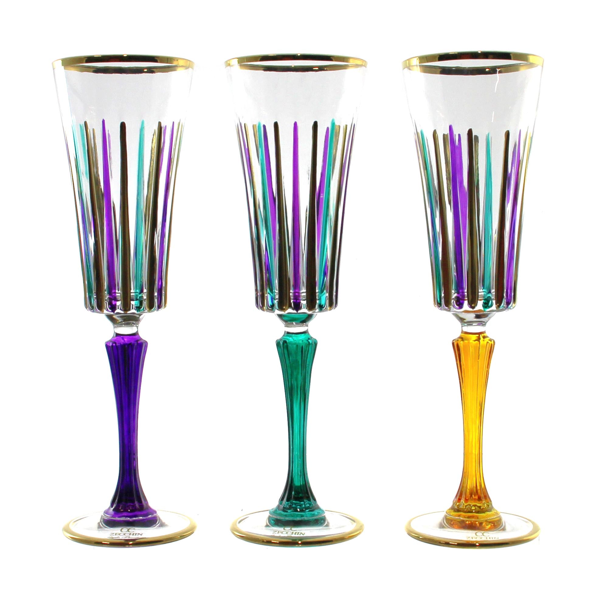 Mardi Gras Timeless Flute Glass Calice Flute