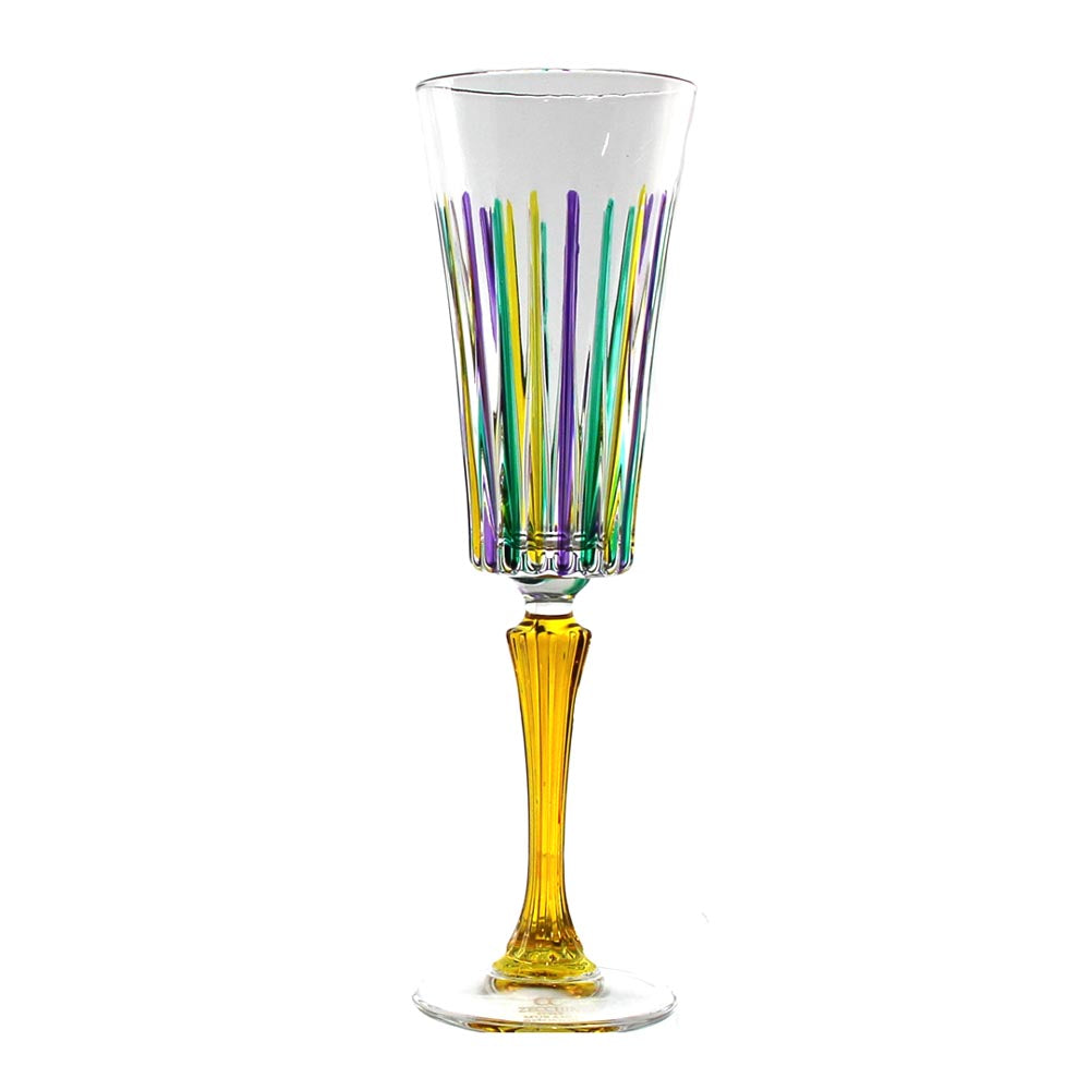 Mardi Gras Timeless Flute Glass Calice Flute