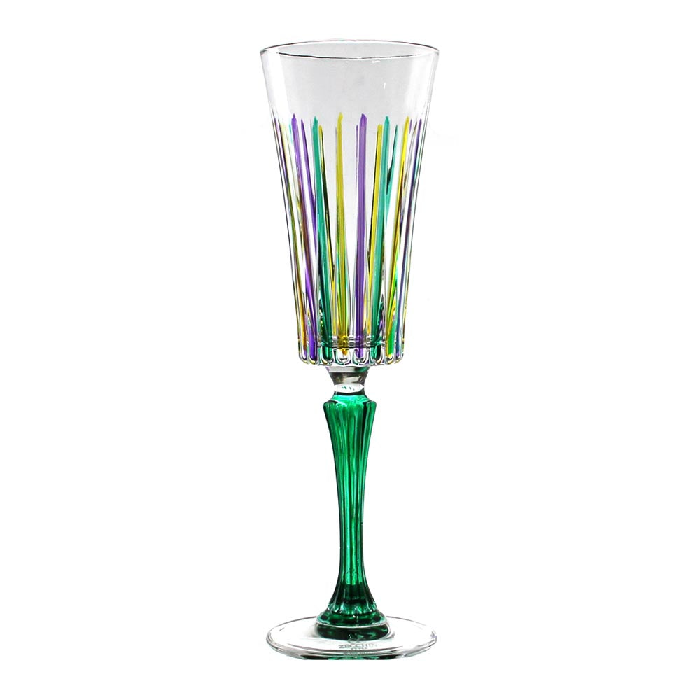 Mardi Gras Timeless Flute Glass Calice Flute