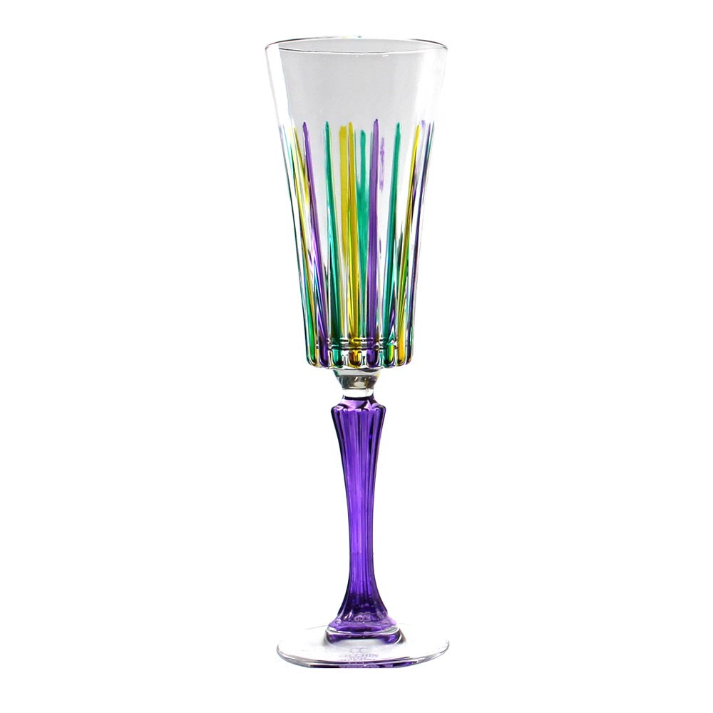 Mardi Gras Timeless Flute Glass Calice Flute