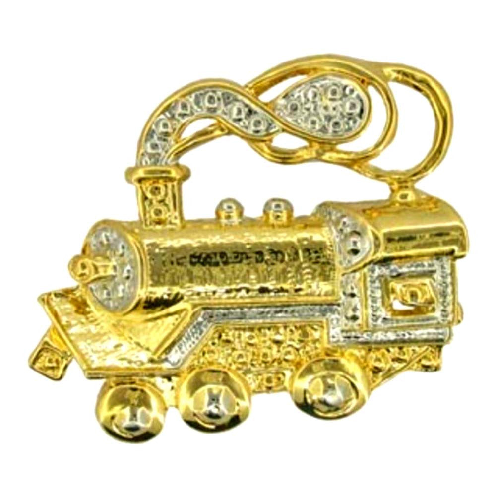 Train Engine Pin Gold