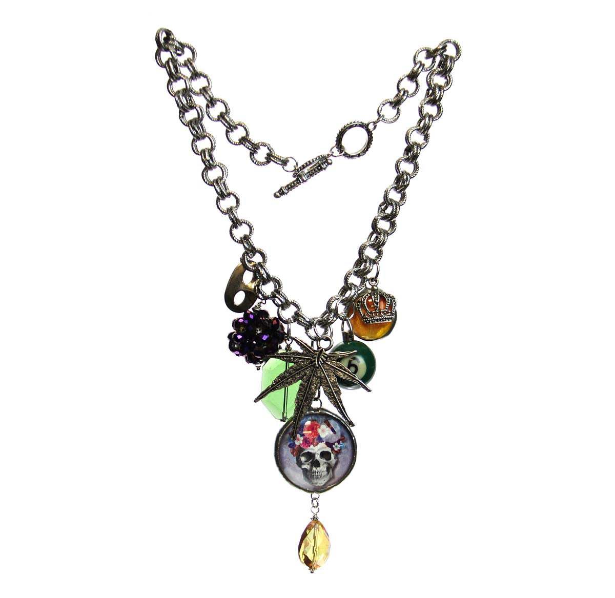 Amy Labbe Mardi Gras Necklace-Skull