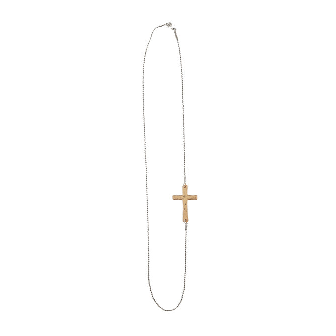 Gold Cross/Silver Chain Necklace